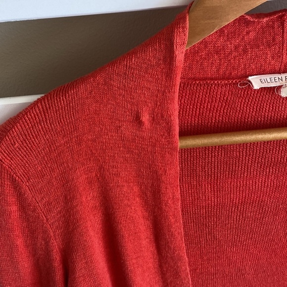 Eileen Fisher 100% Linen Bright Red Cardigan Size XS - Picture 9 of 11